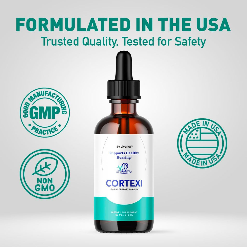 Cortexi Gotas Orales - Fórmula para la Salud Auditiva y Apoyo Auditivo - Pack de 2 Botellas (60 Días)
