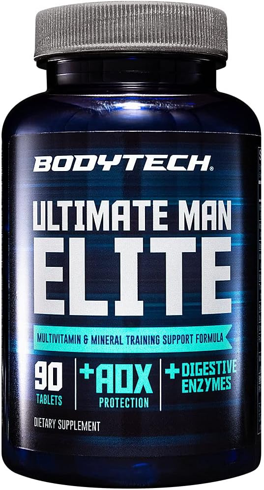BodyTech Ultimate Man Elite Multivitamin - Complejo Multivitamínico para Hombres Activos, 90 Comprimidos