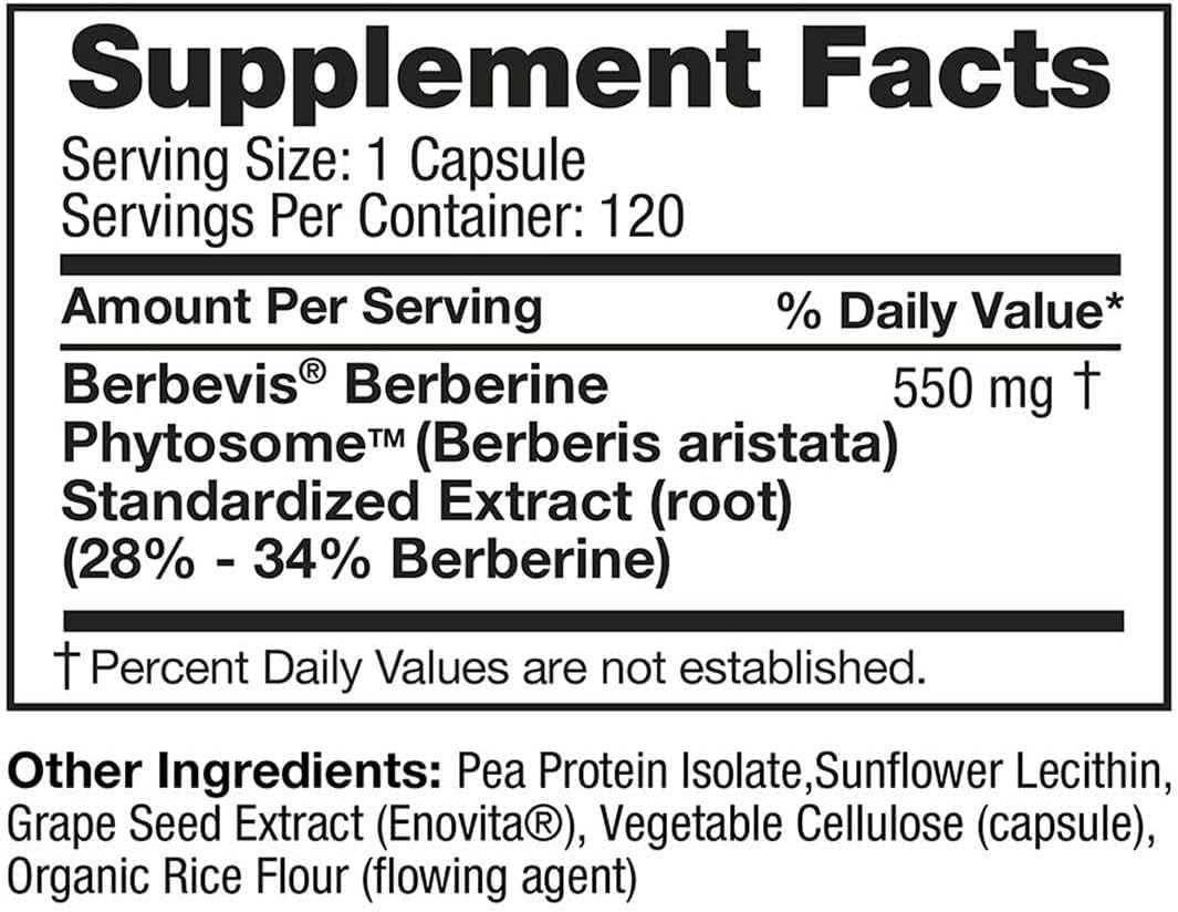 Feel Good Superfoods Berberina Phytosome, 120 Cápsulas Veganas
