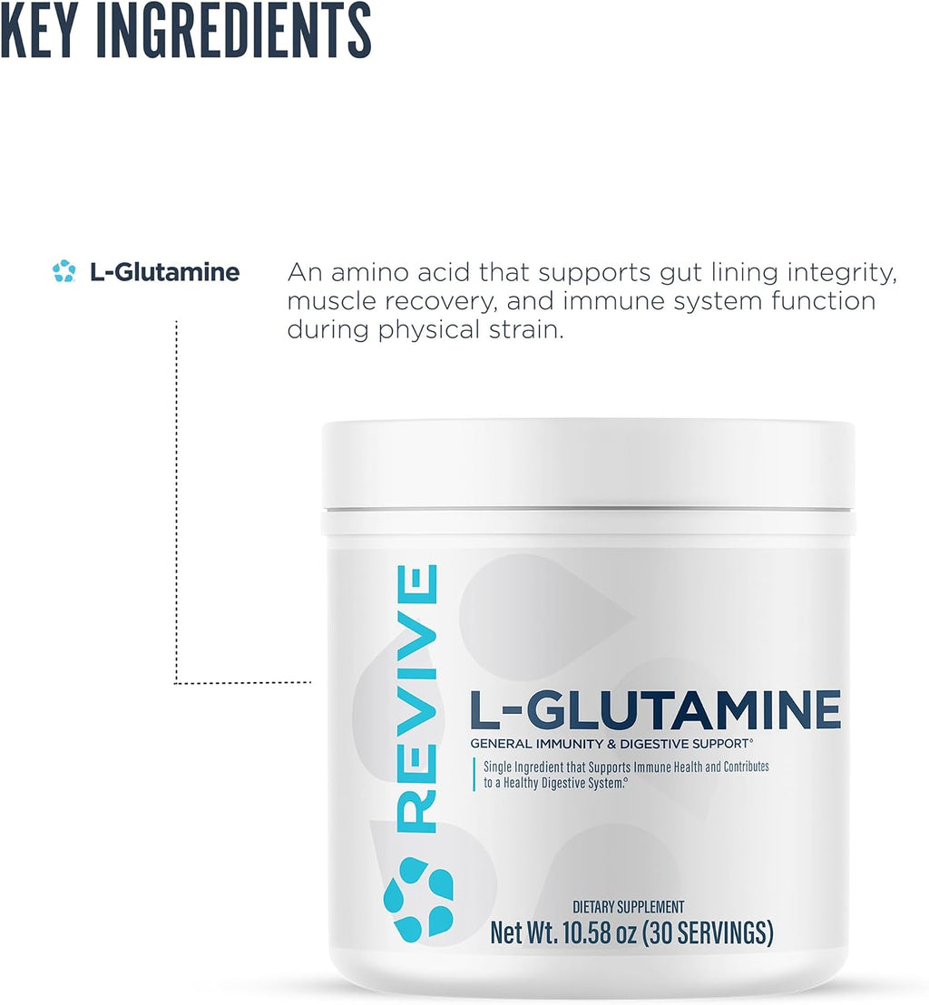 Revive MD Gut L-Glutamina en Polvo – Recuperación y Salud Digestiva – 30 Dosis (10g cada una)