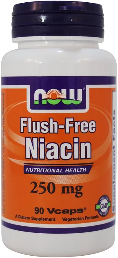 NOW Foods Niacina sin Flush 250 mg, 90 Cápsulas (Pack de 2)