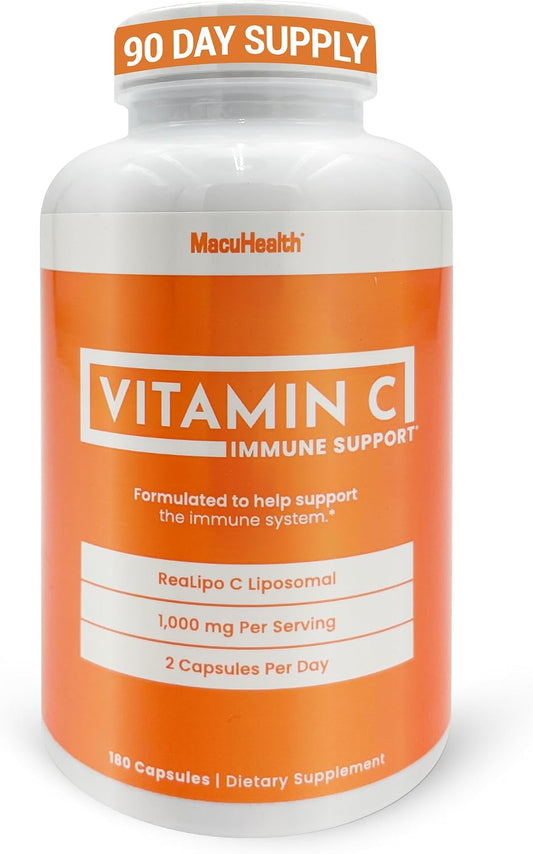 MacuHealth Vitamina C Liposomal 1000 mg por dosis - Alta biodisponibilidad con antioxidantes liposolubles - 3 meses de suministro