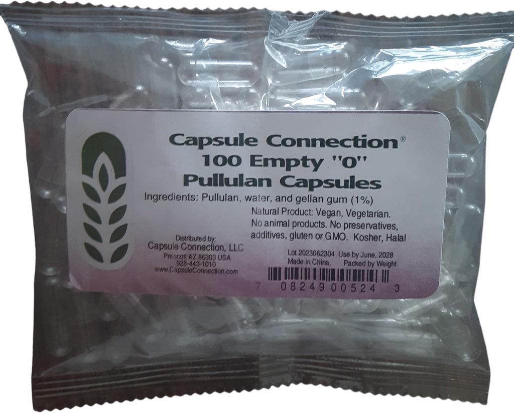 Capsule Connection Cápsulas Vacías de Pullulan Unidas, Tamaño 0, Veganas y Vegetarianas (500 uds)