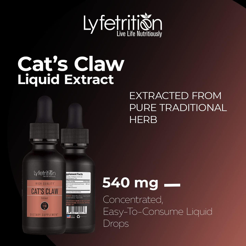 Extracto de Uña de Gato 540mg, 118ml (4 oz) - Líquido de Rápida Absorción