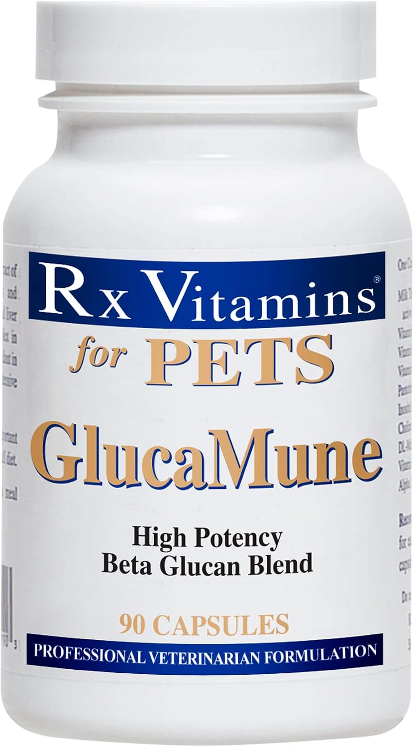Rx Vitamins GlucaMune - Suplemento Inmunológico para Perros y Gatos con Beta-Glucano, 90 comprimidos