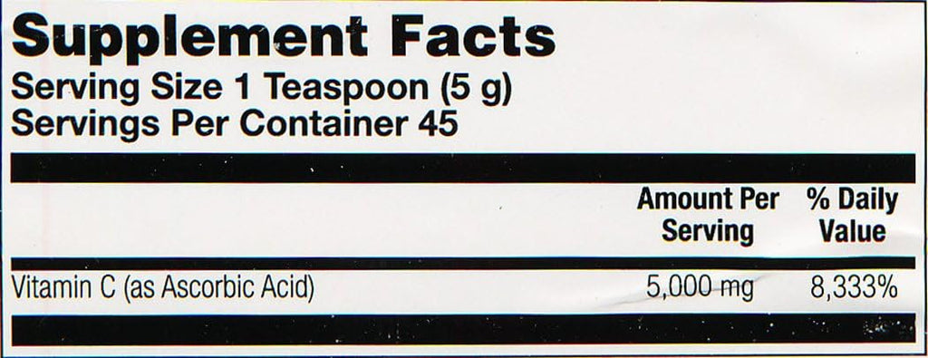 Suplemento Solaray C Cristalino, 5000 mg, 8 onzas