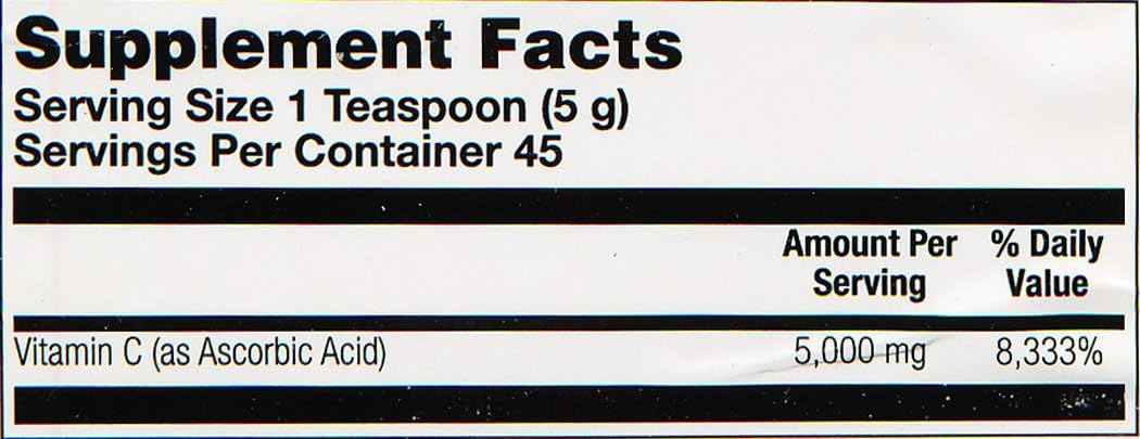Suplemento Solaray C Cristalino, 5000 mg, 8 onzas