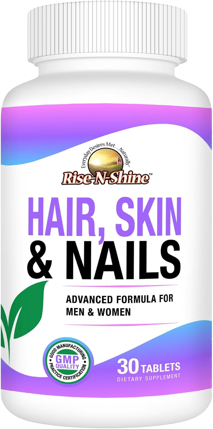 Rise-N-Shine Cabello, Piel y Uñas - Suplemento Diario con Biotina y Colágeno