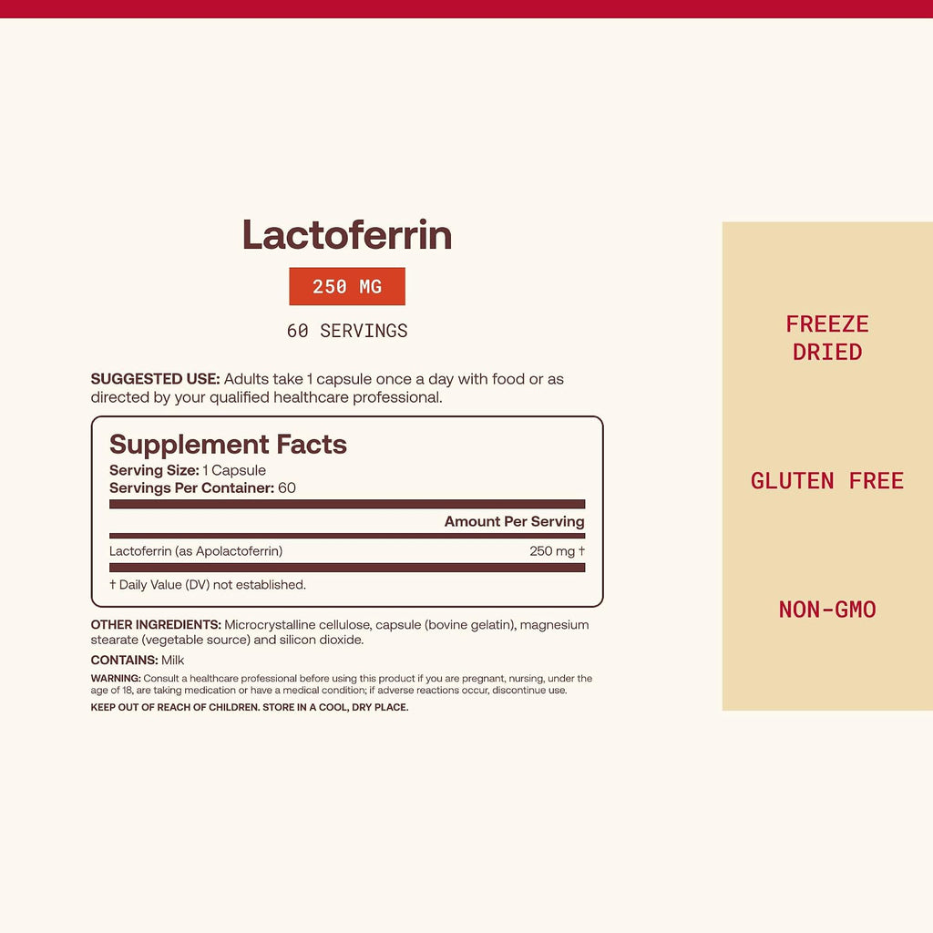 Jarrow Formulas Lactoferrina 250 mg - 60 Cápsulas