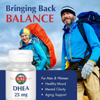 KAL DHEA Vegetarian Tablets - Dehydroepiandrosterone 25 mg, Micronized Formula, 60 Tablets