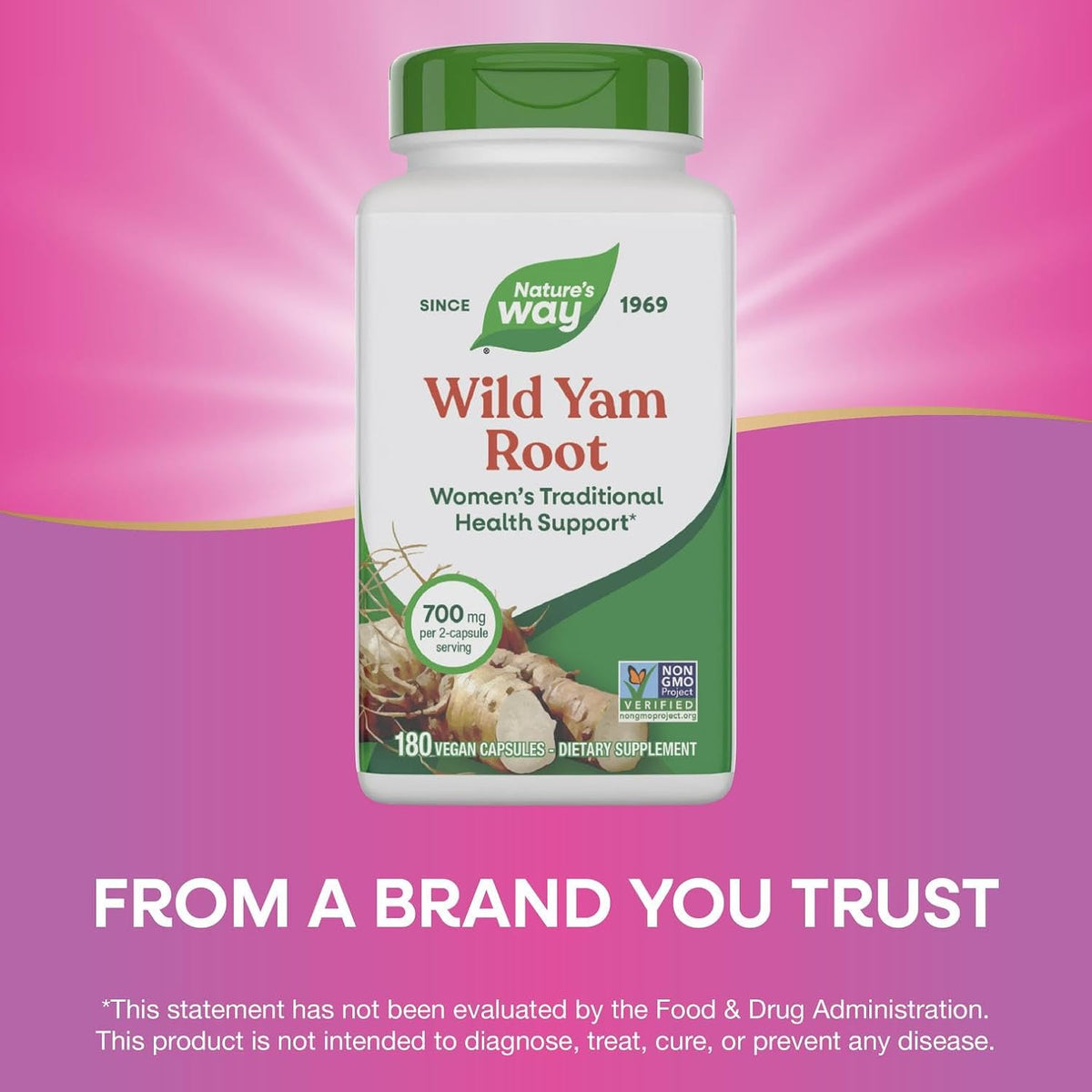 Nature's Way Cápsulas de Raíz de Ñame Silvestre, 700 mg por 2 cápsulas, 180 cápsulas veganas – Image 5