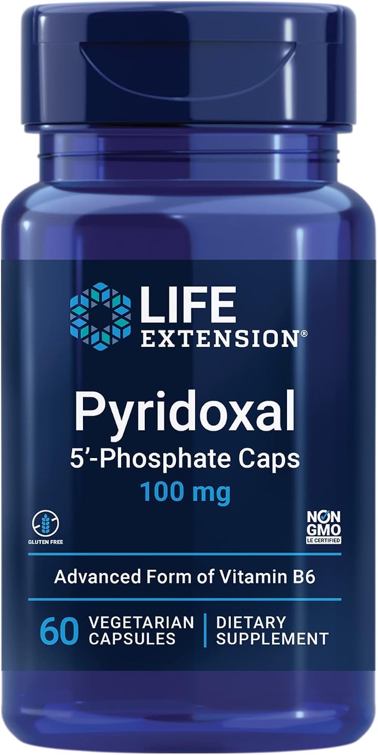 Life Extension Piridoxal 5'-Fosfato - Vitamina B6 Activa 100 mg - 60 Cápsulas Vegetarianas