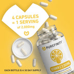 PUREFINITY Vitamina C 2000 mg Cápsulas – Alta Absorción, 120 Cápsulas (1 Mes)