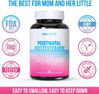 GOBIOTIX Vitaminas Postparto para Madres Lactantes - Suplemento Postnatal con Hierbas Orgánicas, Minerales y Nutrientes - 60 Cápsulas