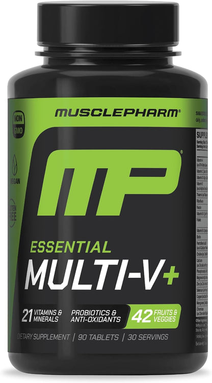 Muscle Pharm Essentials Multi-V+ - – Energía y vitalidad: Las vitaminas del grupo B (tiamina, riboflavina, – Image 1