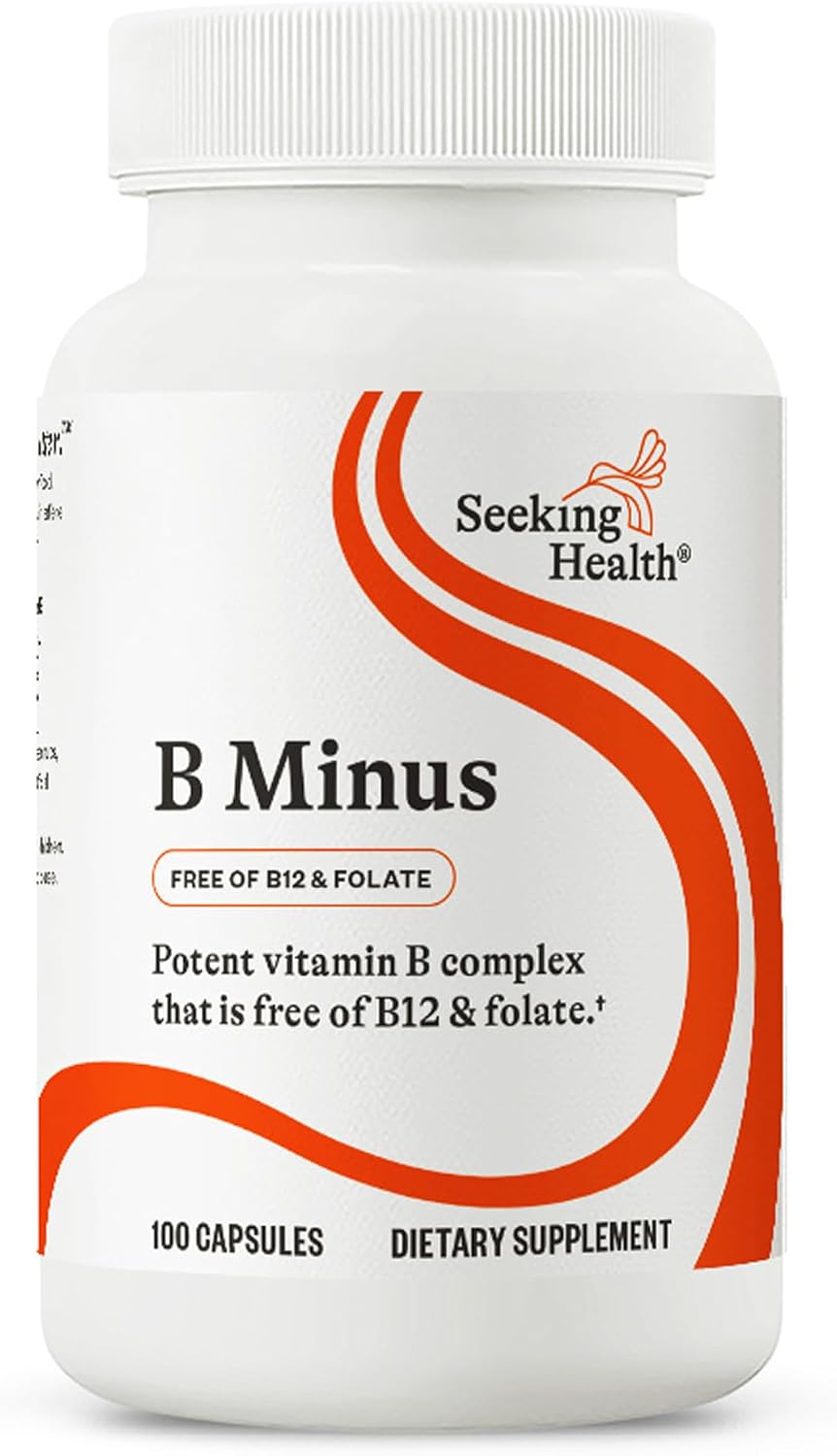Seeking Health B-Minus - Complejo de Vitaminas B con Biotina y Riboflavina - 100 Cápsulas