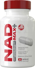 Metabolic Nutrition NAD MAX Plus+ 450mg de NAD + Fenogreco, Quercetina, Resveratrol y Extracto de Fo-ti para Rejuvenecimiento Celular, Apoya la Energía Celular, 30 Cápsulas Vegetales