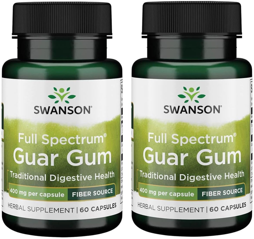 Swanson Full Spectrum Guar Gum 400 mg 60 Cápsulas (Pack de 2)