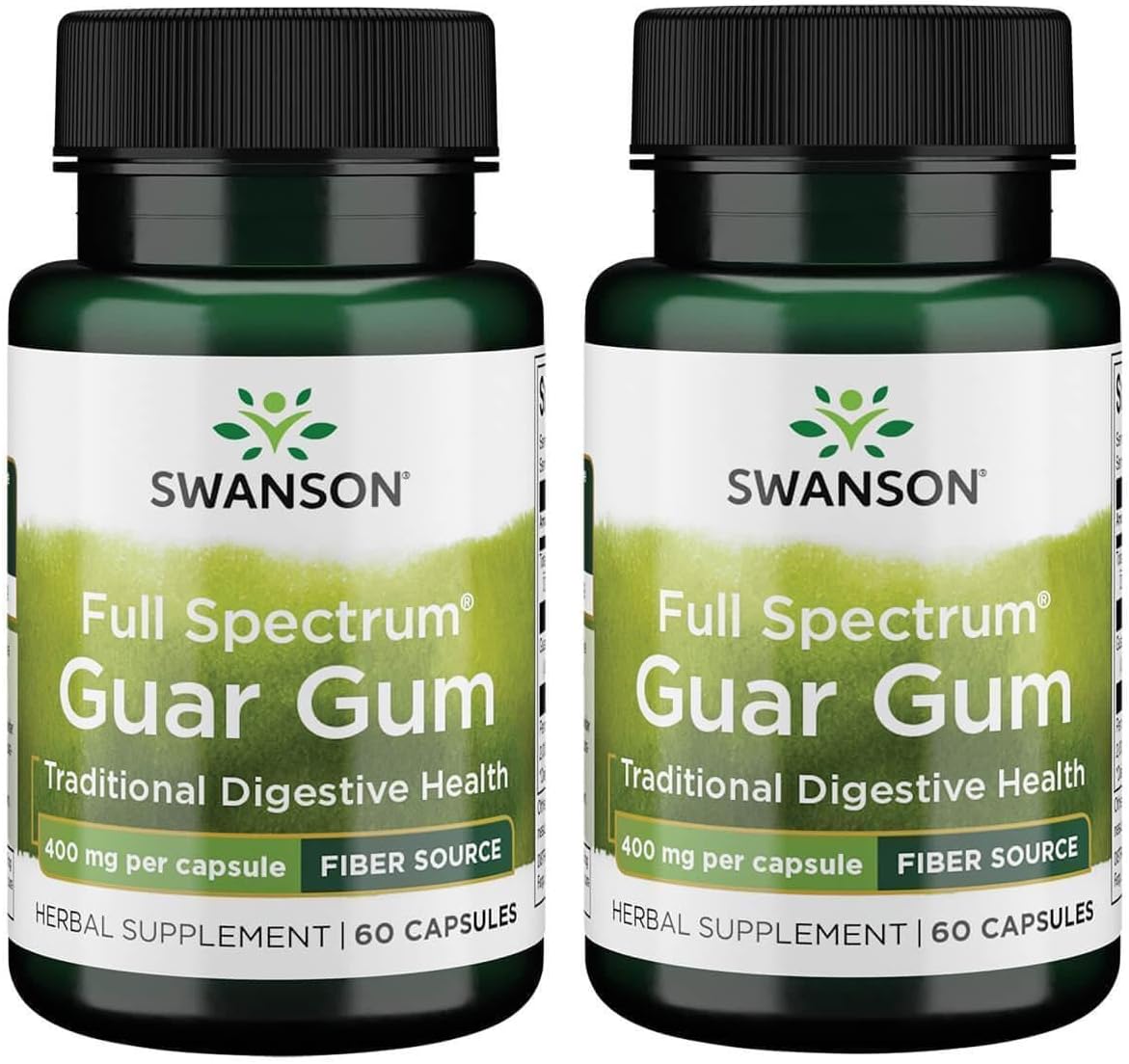 Swanson Full Spectrum Guar Gum 400 mg 60 Cápsulas (Pack de 2)