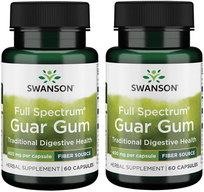 Swanson Full Spectrum Guar Gum 400 mg 60 Cápsulas (Pack de 2) – Image 1