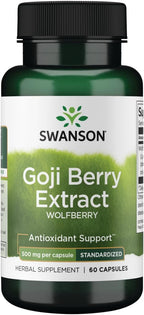 Swanson Extracto Estandarizado de Wolfberry (Goji Berry) 500 mg, 60 Cápsulas