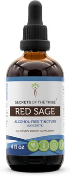 Secrets of the Tribe Tintura de Salvia Roja (Salvia Miltiorrhiza) Extracto sin Alcohol, 118 ml