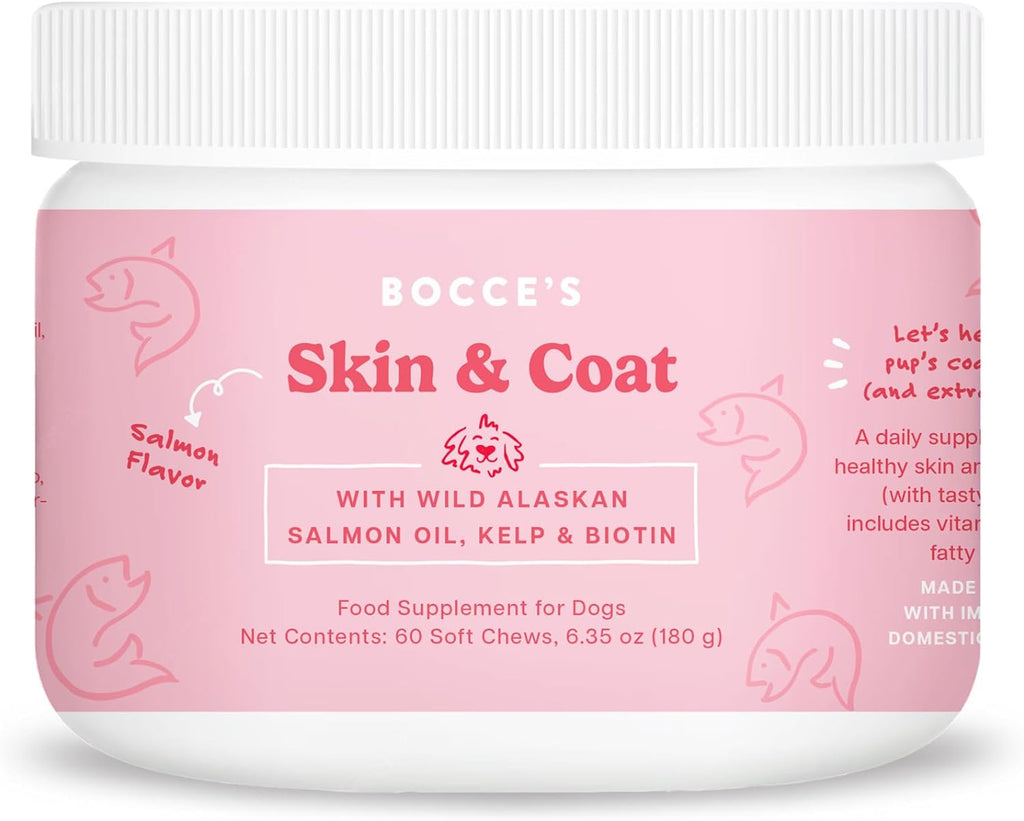 Bocce's Bakery Probióticos para Perros - Masticables Diarios con Calabaza y Batata - 60 unidades
