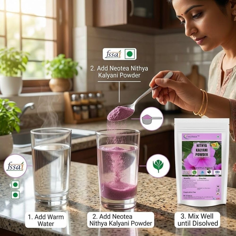neotea Nithya Kalyani Powder - Polvo de Hojas Herbales Natural, 300g