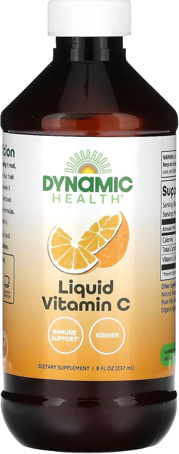 Dynamic Health Vitamina C Líquida 1000 mg con Escaramujo y Bioflavonoides - 237 ml