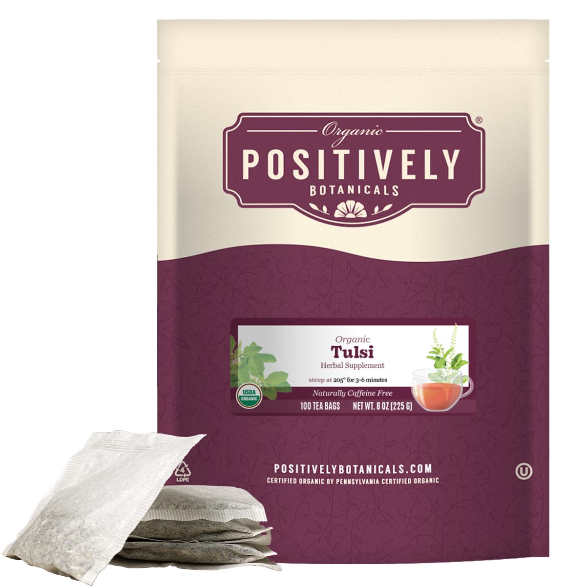 Organic Positively Botanicals Company, Burdock Root, Herbal Tea Loose Leaf Botanical, 4 Ounce