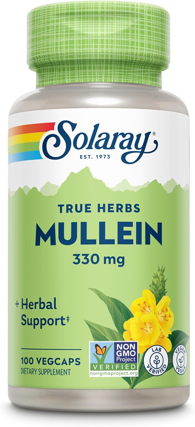 SOLARAY Hojas de Gordolobo 330mg – Apoyo Respiratorio – 100 Cápsulas Vegetales (Pack de 2)