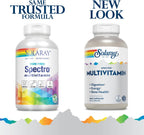 Solaray Spectro Multivitamínico Sin Hierro - Complejo con Calcio, Magnesio y Enzimas Digestivas, 360 Cápsulas