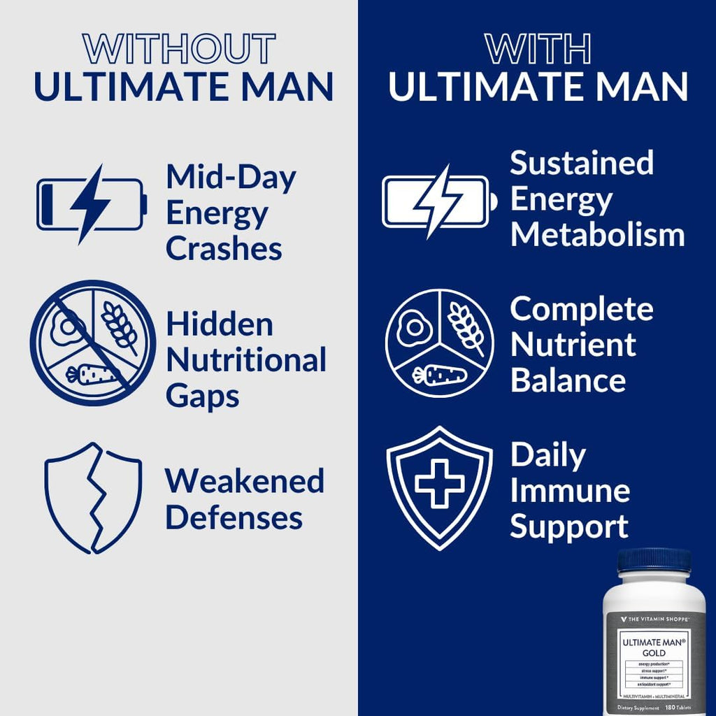 The Vitamin Shoppe Ultimate Man 50+ Multivitamínico - 180 comprimidos