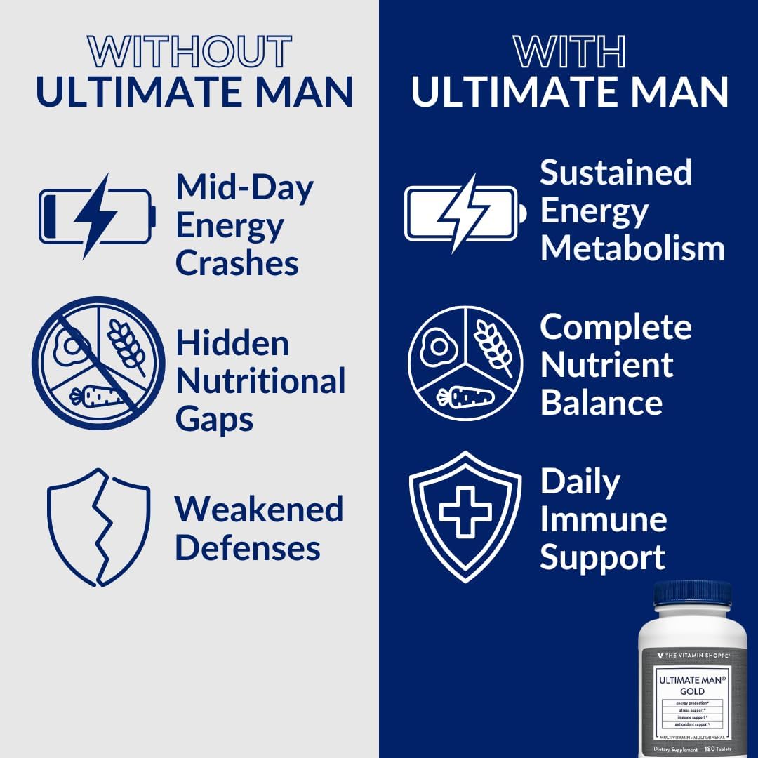 The Vitamin Shoppe Ultimate Man 50+ Multivitamínico - 180 comprimidos