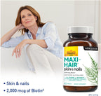 Country Life Maxi-Hair - Biotina 2000mcg con Vitaminas para Cabello, Piel y Uñas - 60 Comprimidos