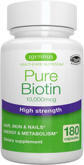 Igennus Clean Biotin 10.000 mcg - 180 Cápsulas Veganas de Alta Potencia