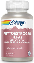 SOLARAY Phytoestrógeno Plus AGL para apoyo durante la menopausia | Ñame silvestre, Cimífuga negra, Onagra y Borraja | 60 cápsulas, 30 porciones.