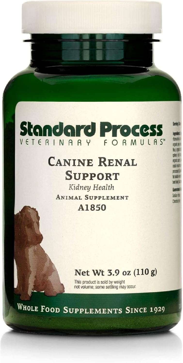 Standard Process Canine Renal Support – Suplemento para perros para la salud de riñones, hígado y corazón – 3.9 oz (70 porciones)