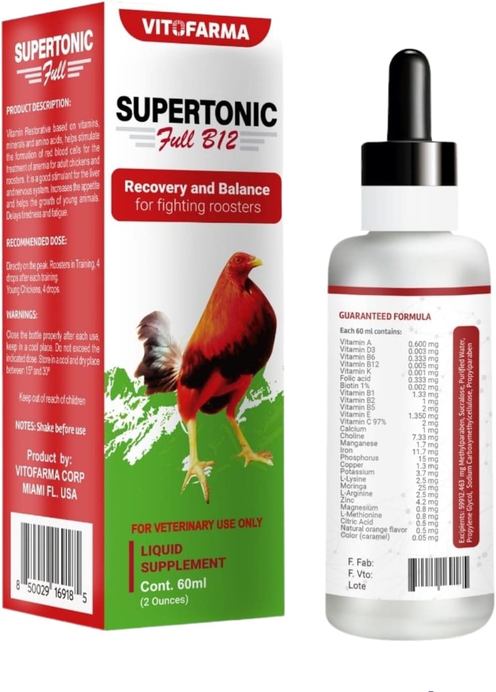 Supertonic Full B12 para Gallos - Complemento Multivitamínico Líquido 60ml
