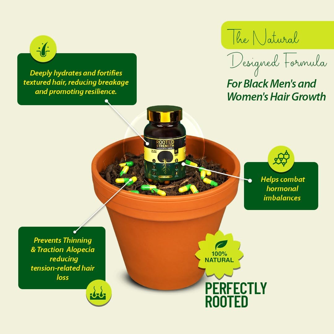 Rooted Strength Hair Growth Vitamins - Vitaminas con Biotina, Colágeno y Saw Palmetto