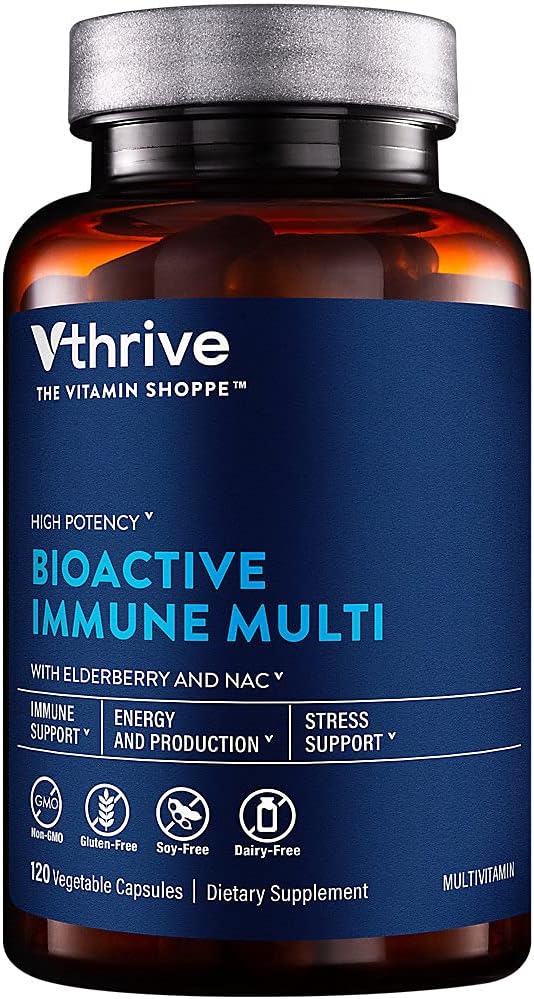Vthrive Bioactive Immune Multivitamin con Saúco y NAC - 120 Cápsulas Vegetales