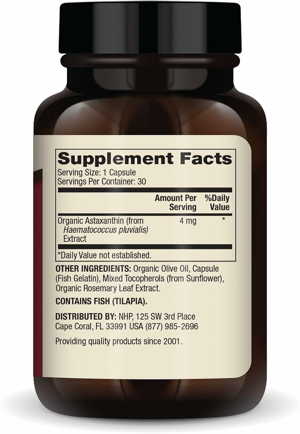 Dr. Mercola Astaxantina Orgánica - 4 mg, 30 Cápsulas