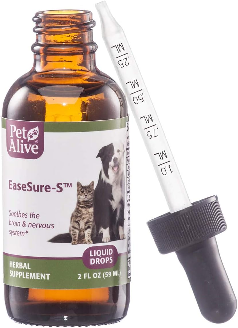 PetAlive EaseSure-S Gotas Herbarias para el Sistema Nervioso de Perros y Gatos - 2 Pack de 118 ml