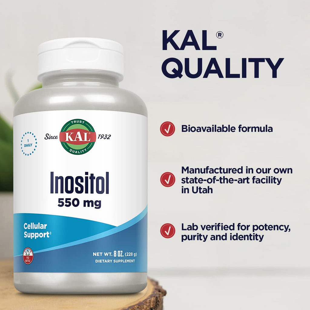 KAL Inositol en Polvo, 550 mg por Ración, 227 g (408 Porciones)