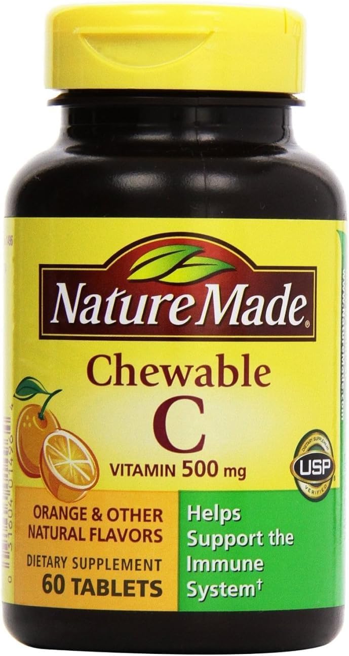 Nature Made Vitamina C 500 mg, 120 Comprimidos Masticables (2 x 60)
