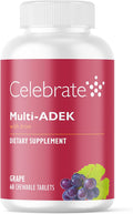 Celebrate Vitamins Multi ADEK Masticable con Hierro 60mg - Multivitamínico Diario para Cirugía Bariátrica - Sabor Uva (60 Comprimidos)