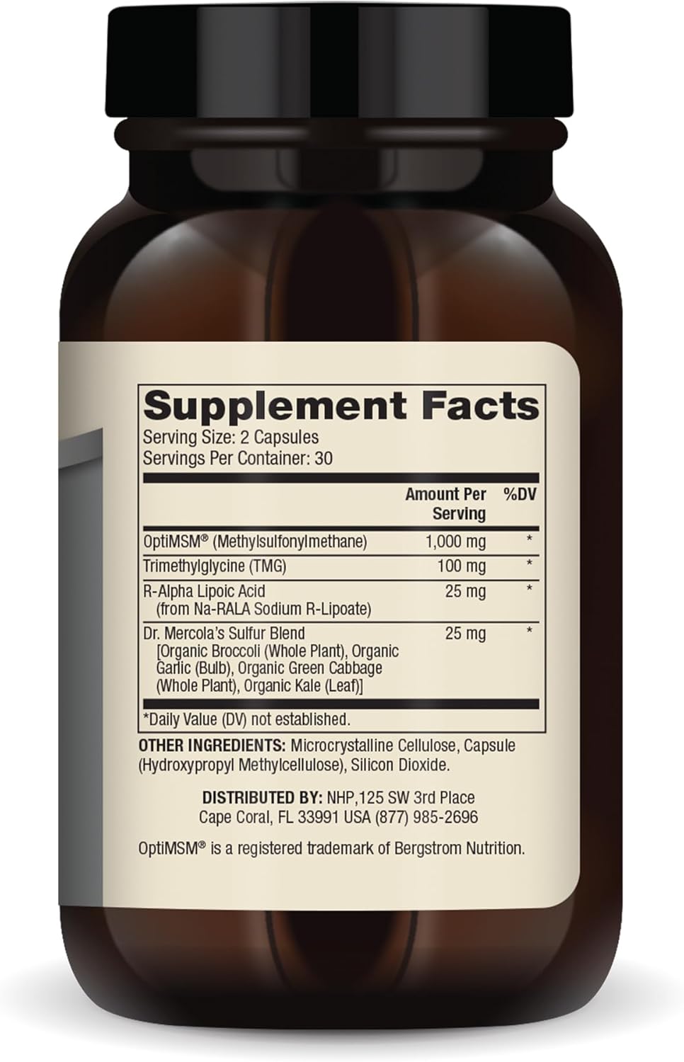 Dr. Mercola MSM Sulfur Complex - 60 Cápsulas