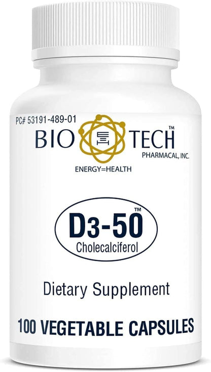 Bio-Tech Pharmacal D3-50 50,000 IU - 100 – La absorción y utilización normal del calcio y del fósforo. – Image 1
