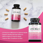 Vitauthority Multivitamin para Mujeres – Complejo Multivitamínico con DIM, Ashwagandha y Ácido Hialurónico