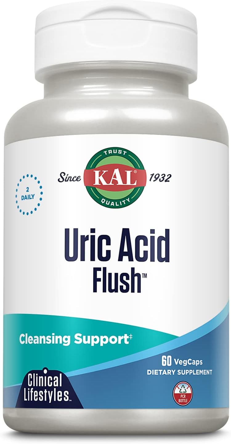 KAL Uric Acid Flush | Mezcla de arándano, apio y más para la comodidad articular | 60 cápsulas vegetales